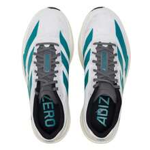 Adidas 男士 Adizero Evo SL M 跑步鞋，轻便舒适的户外日常运动鞋，采用 Lightstrike Pro 中底技术，低帮系带休闲运动鞋，JS4487 - 白/純藍綠色/淡灰 - 查看 8