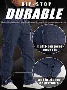 KEFITEVD Men's Tactical Pants Military Work Pants For Men Ripstop 9 Pockets Construction Trousers - 藏蓝色 - 查看 8