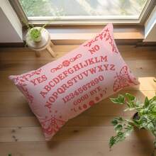 MEMNUN 1pc/2pcs Mysterious Ouija Board Pattern Pink Printed Polyester Pillow Cover [No Pillow Insert], 11.81*19.71in(30*50cm)/15.75*23.62in(40*60cm), [Single-Sided Printing], Daily Decor Lumbar Cushion Cover, Room Decor, Home Decor, Bedroom Decor, Room Decoration Stuff For Sofa, Bed, Living Room, Bedroom, Car, Office, Hotel, All Seasons, Perfect Gift For Family And Friends - Multicolor - View 2