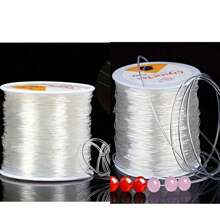 玻璃绳手工DIY佛珠玉珠串饰品透明水晶弹力弹力绳玻璃线可佩戴水晶珠玛瑙玉石手链手链质量好弹性好不易磨损圆绳水晶弹力线