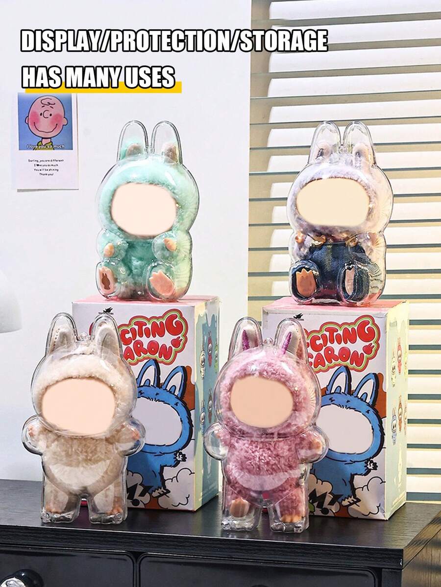 1 Caja protectora transparente para , compatible con la primera y segunda generación, caja protectora de plástico para de pie y sentado, para regalo de fiesta , embalaje decorativo a prueba de polvo, accesorio decorativo colgante para mochila, cubierta protectora para muñecas