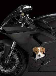 2 pièces Autocollants de voiture personnalisés thème animal, décalcomanies de portrait de chien et chat personnalisées pour lunette arrière, phare, porte de voiture, autocollants mignons de chiots 3D fissurés, surface adhésive mate, utilisation unique, accessoires automobiles thème animal, convient pour la fête et la décoration de la maison