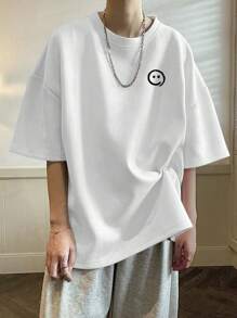 200g Cotton T-Shirt 2025 Men's New Short Sleeve Cotton Holiday Pattern Short Sleeve