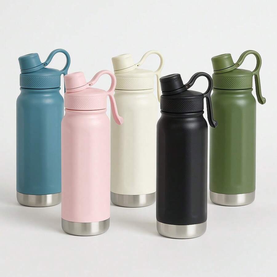 800ml Stainless Steel Thermal Bottle With Handle For Gym MS706 - Black - View 1