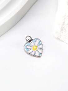 1 pièce Charm en argent 925 simple et unique en forme de tournesol, pendentif DIY. Bijou délicat, cadeau pour femmes ou hommes