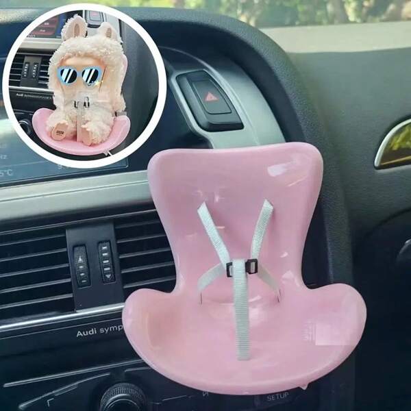 [Siège de poupée] Environ 10 cm, clip de décoration de bouche d'aération de voiture, siège de poupée, accessoire de maison de poupée avec ceinture de sécurité pour poupées de moins de 18 cm, convient pour les accessoires de siège de poupées