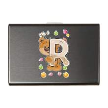 1ps 超薄卡包 玫瑰金 首字母 A 到 Z 图案钱包 ID 银行信用卡夹 简约薄铝金属钱包 银行卡盒 RFID 女士钱包 男士金属卡夹 女士钱包 迷你钱包 钱包 钱包 卡包 - 黑色 - 查看 9