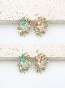 4pcs Butterfly, Floral Wreath, Bird, Lake Blue Rabbit DIY Fashion Jewelry Pendant Accessories For Daily Wear