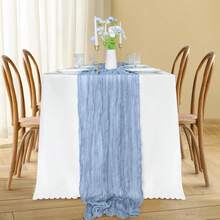 6pcs/Set 35*118 Inch Black Bohemian Table Cloth, Suitable For Wedding, Bridal Shower, Party, Halloween, Thanksgiving, Christmas Table Centerpiece Decor - Multicolor - View 11