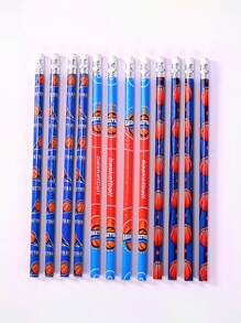Set di 12 matite a tema sportivo con gomme, matite a tema calcio, baseball, basket, football, forniture per studenti e ufficio, regalo per il ritorno a scuola