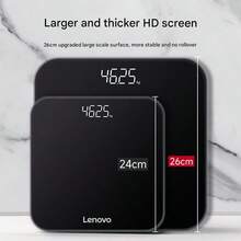 Lenovo Body Fat Scale L-WSC004 Battery Model Accurate Weighing High-Precision Pressure Sensor HD LED LCD Screen Larger And Wider Scale Surface Large Load Capacity Long-Lasting Battery Life Sakura White - Sakura White - View 3