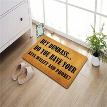 Fun Rubber Doormats - "Hey Fool, Do You Have Your Keys? Wallet? Cell Phone?" - Non-Slip Outdoor Entrance Floor Mats For Front Porch Decor, Durable, Foyer Decor | Bold Text Doormats | Non-Slip Backing, Outdoor Doormats