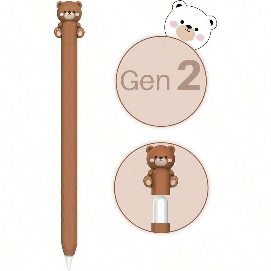 NIUTRENDZ Cute Cow Apple Pencil Case For Apple Pencil 2nd Generation Case Silicone Protective Cover Sleeve Skin Accessories Brown Apple Pencil 2nd Generation - màu nâu - Xem 1