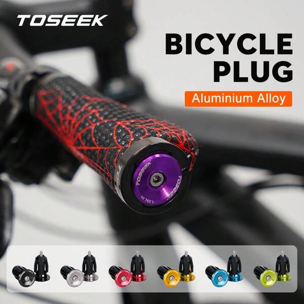 TOSEEK TOSEEK Bicycle Grip Handlebar End Cap Aluminium Alloy Lock MTB Handlebar Grips End Plugs For Bike Handlebar Accessory 1 Pair