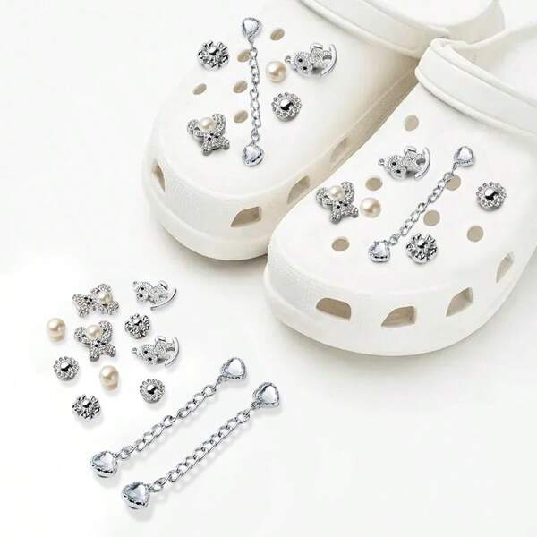 12pcs Detachable DIY Shoe Charms, Suitable For Sandals & Clogs - Perfect Gift For Birthday, Christmas, Halloween - Shoe Decorations