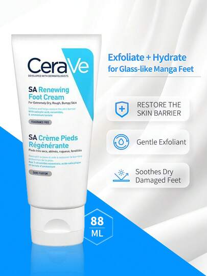CeraVe 88ml Sa Uppfriskande Fotkräm, Återfuktande Fotvård