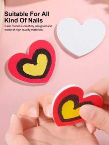 50件套云朵彩虹造型爱心指甲锉套装，双面指甲抛光块，可爱设计，适用于美甲沙龙工具
