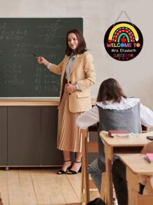 Klassenzimmer Dekoration Willkommensschild 25 cm (ca. 9,8 Zoll) personalisiertes Lehrerdekoration Schild, Klassenzimmer Willkommen Zurück Zur Schule Türschild, Schulmaterialien für Lehrer, Lehrergeschenke