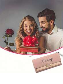 1 Stück/Angepasste Damen, personalisierbare Farbblock horizontale Brieftasche, personalisierte lange gefaltete Geldbörse, Großraum-Multisteckplatz-Geldbörse, Muttertags-Geschenk, Geburtstagsgeschenk, Jahrestags-Geschenk, Brautjungfer-Souvenir, Geschenk für Mutter und Freundin