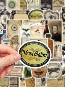 50pcs Dark Magic Potion Label Stickers Laptop Luggage Scrapbook Room Decoration Diy Creative Stickers,School Supplies,Back To School - Multicolor - View 6