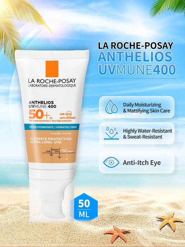 La Roche-Posay Crème solaire ultra-légère Anthelios, 50 ml, FPS50 Étiquette bleue