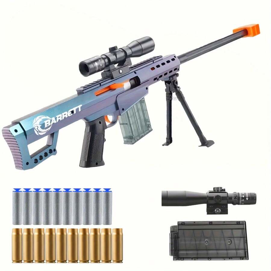 Soft Bullet Toy Gun Large Height Configuration (78cm/30.7in) Soft Bullet Sniper Dynamic Shell Soft Bullet Gun Toy (Color Is Different Under The Angle Of Light Irradiation) - Multicolor - View 1