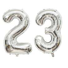 2pcs Large 40inch Silver Digital Aluminum Film Balloons, Big Number 0-9 Balloon, Birthday Party Anniversary Wedding Decorations - Silver - View 23