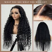200% 4x4 Jerry Curly Lace Front Wigs Human Hair 200% Density Deep Wave Frontal Wigs Blended Human Hair Transparent Lace Curly Wigs For Women Pre Plucked With Baby Hair Curly Lace Front Wig Human Hair Natural Black Color