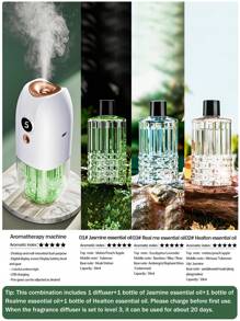 Difusor de aceites esenciales para fragancia del hogar, ambientador de aire, máquina de aromaterapia para decoración de dormitorio y baño, purificador de aire automático con temporizador, rociado de niebla fina y suave, con luz de ambiente de colores, carga USB y de pared/sobremesa de doble uso