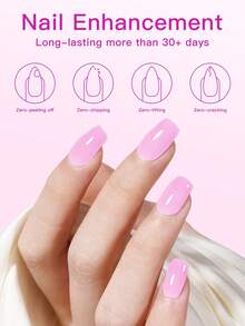 Gel Kuku Cherry Blossom Pink 15ml, Untuk Memperkuat, Memperpanjang, Lapisan Dasar, Botol, Gel Kuku UV/LED yang Dapat Dilepas - Coral Pink - View 4
