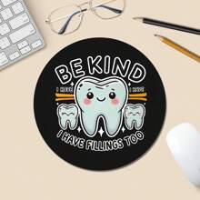 Mouse Pad Redondo com Base de Borracha Antiderrapante, Mouse Pad Engraçado Adequado para Computador Sem Fio, Laptop de Escritório, Decoração de Escritório Doméstico, Presente de Suprimentos de Escritório Fofos para Mulheres e Meninas