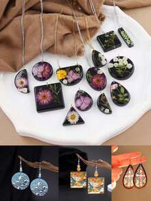 Earrings Dropping Silicone Mold DIY Jewelry Set Earrings Pendant Hanging Making Resin Creative Jewelry Handicraft Enthusiasts Gift (Multiple Styles To Choose From) - White - View 4