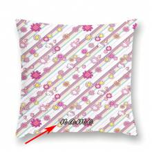 Sanrio 1 PIEZA Almohada personalizada con impresión de cabeza de gato de dibujos animados + girasol, de poliéster transpirable, suave y resistente al color, lavable a máquina, versátil para la sala de estar y el dormitorio