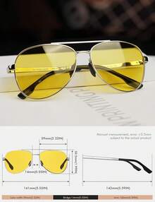 LUENX Aviator  For Men Women Polarized -  Protection, Stylish Shades, Driving, Outdoor Activities - Yellow - View 3