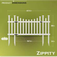 2.5ft H X 5.1ft  (1 Gate) No Dig Zippity Gate Kit, White Vinyl Picket Fence Gate Kit Fence Panels,  Or Dog Gate Backyard, , Outdoor, Or Garden Fence, ZP19028 - 1 - View 2