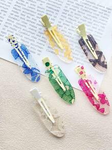 6pcs Set Women Tie-Dye Painless Hair Clips, Stylish & Elegant Casual Cute Girl Resin Material Spider Web Patterned Tie-Dye Painless Hair Clips Combo, Daily Commute Outfit Matching Side Clip Hair Fixation Neat Flyaway Hair Clips, Hair Accessory, Claw Clips, Clips For Hair, Hair Slide, Hair Claws