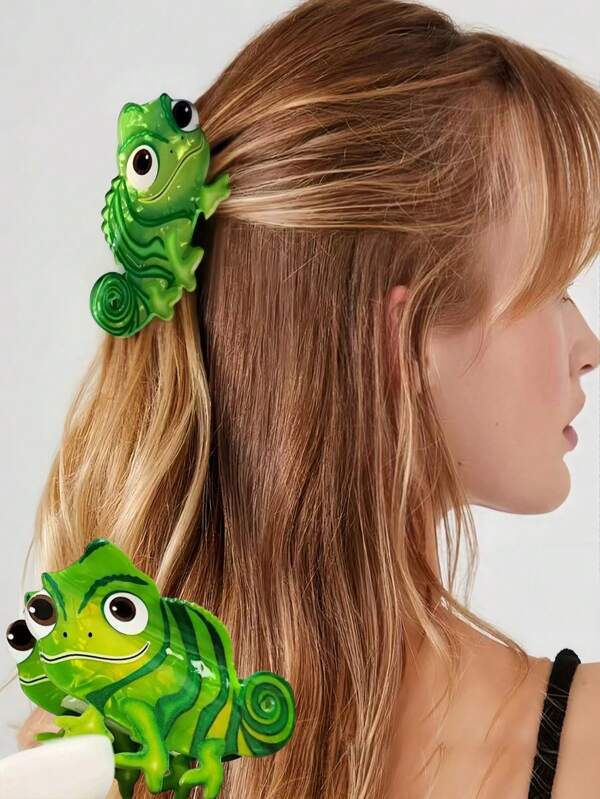 1 peça de presilha de garra de lagarto, garra de cabelo verde antiderrapante, presilha de rabo de cavalo fofa, presilha de cabelo de animal estilosa e versátil, acessórios de cabelo da moda