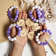 Pulsera personalizada con nombre | Grabado en inglés personalizado | Regalo creativo para parejas, mejores amigos, cumpleaños, aniversario | Accesorio de moda de estilo veraniego Ins | Regalo para mamá, novia, mejor amiga | Compra uno y llévate otro gratis (incluye una pulsera a juego de tono dorado) | Hecho de piedra de ojo de tigre, hipoalergénico