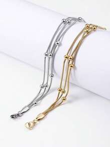 1 pièce Bracelet de perle d'olive minimaliste à 3 lignes, design élégant