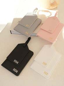 Personalized Leather Passport Holder & Personalized Luggage Tag, Bridesmaid Gift, Honeymoon Gift, Travel Set, Bride, Women Gift