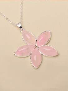1 pièce Collier pendentif floral bleu clair, 3 options de couleurs