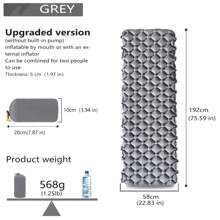 Lightweight 5cm Inflatable Camping Mattress With Pillow | Ultra-Portable & Combinable For Multi-Person | Quick Deflate For Backpacking, Tent Camping & Outdoor Adventures