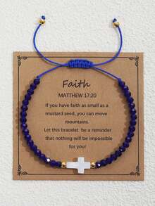 ZIRUISP Jesus Cross Beads Bracelet Hand Woven Adjustable Christian Religious Jewelry For Women Men Perfect Gift For Baptism ,Daily Wear And Spiritual Inspiration - 1 Cross Beaded Bracelet - View 21