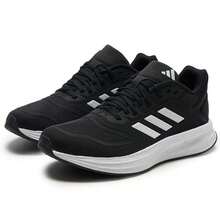 Adidas 女鞋跑步鞋DURAMO 10輕盈透氣日常戶外低筒繫帶運動鞋KJ4018 - 黑色 - 查看 3