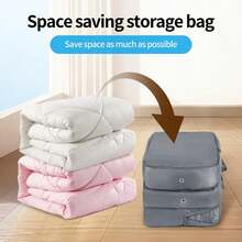 Youyijia 4Pcs Compression Storage Bags With Handles, Clothes Organizer, Self Compressing Moving Bags, Expandable Packing Cubes For Bedding, Duvets, Blankets, Space-Saving Storage Solution - 1 - View 7
