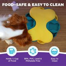 2026  Dog Brick – Interactive Treat Puzzle Enrichment Toy, Level 2 Intermediate - Dog Tornado (Yellow and Blue) - View 5