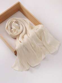 FADZOYLE 1条闪亮纯色围巾 女士头巾 长款柔软丝滑触感头巾 简约披肩围巾 女士包头巾 日常晚宴旅行婚礼派对新娘礼服 - 彩色 - 查看 23