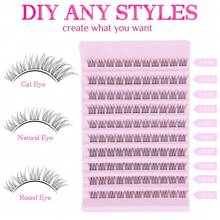 Fluffy Lash Clusters Individual Eyelash Thick Cluster Eyelash Extensions D Curl Lashes Clusters 110Pcs Individual Lashes Wispy Cluster Lashes