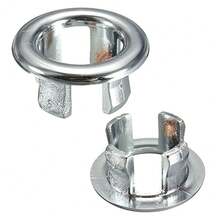 10pcs Bathroom Basin Sink Spares Overflow Cover Tidy Trim Replacement Chrome - Silver - View 2