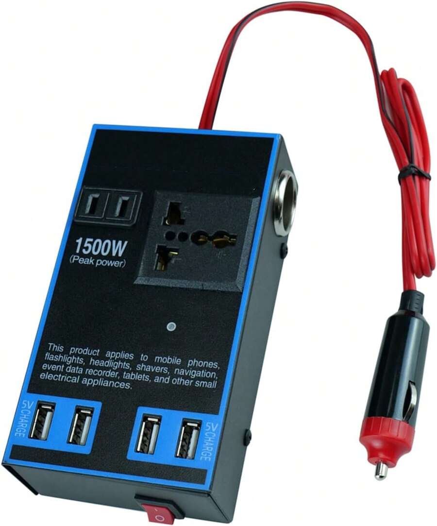 Car Power Inverter 12v 24v To 110v 220v 1500w - màu đen - Xem 1